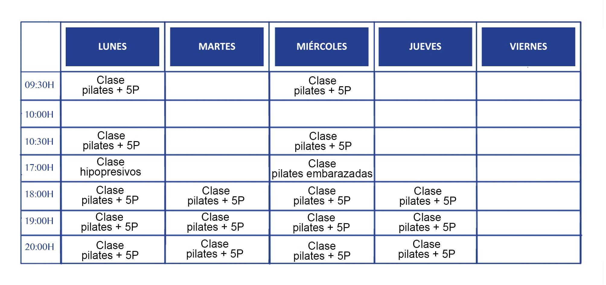 Horario clases grupales 23/24